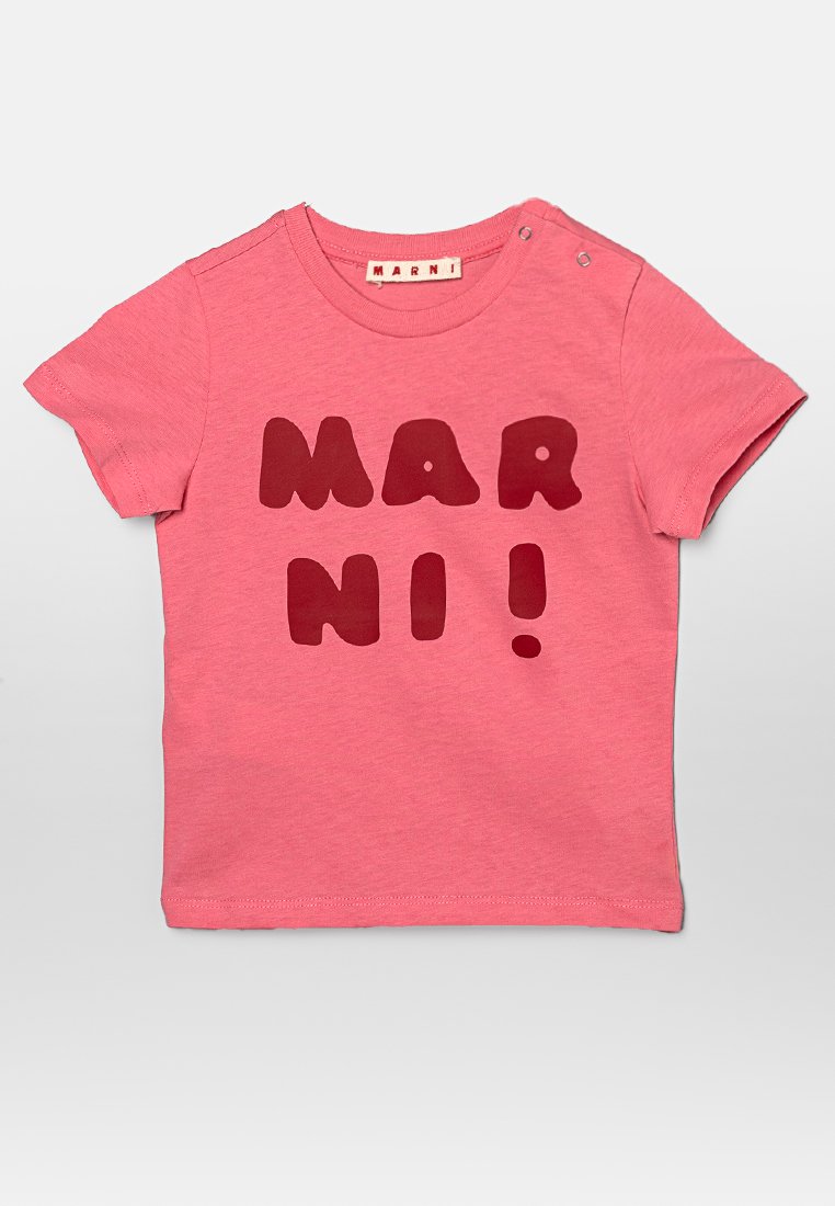 Marni T-shirt print donkerroze Marni T-shirt print donkerroze