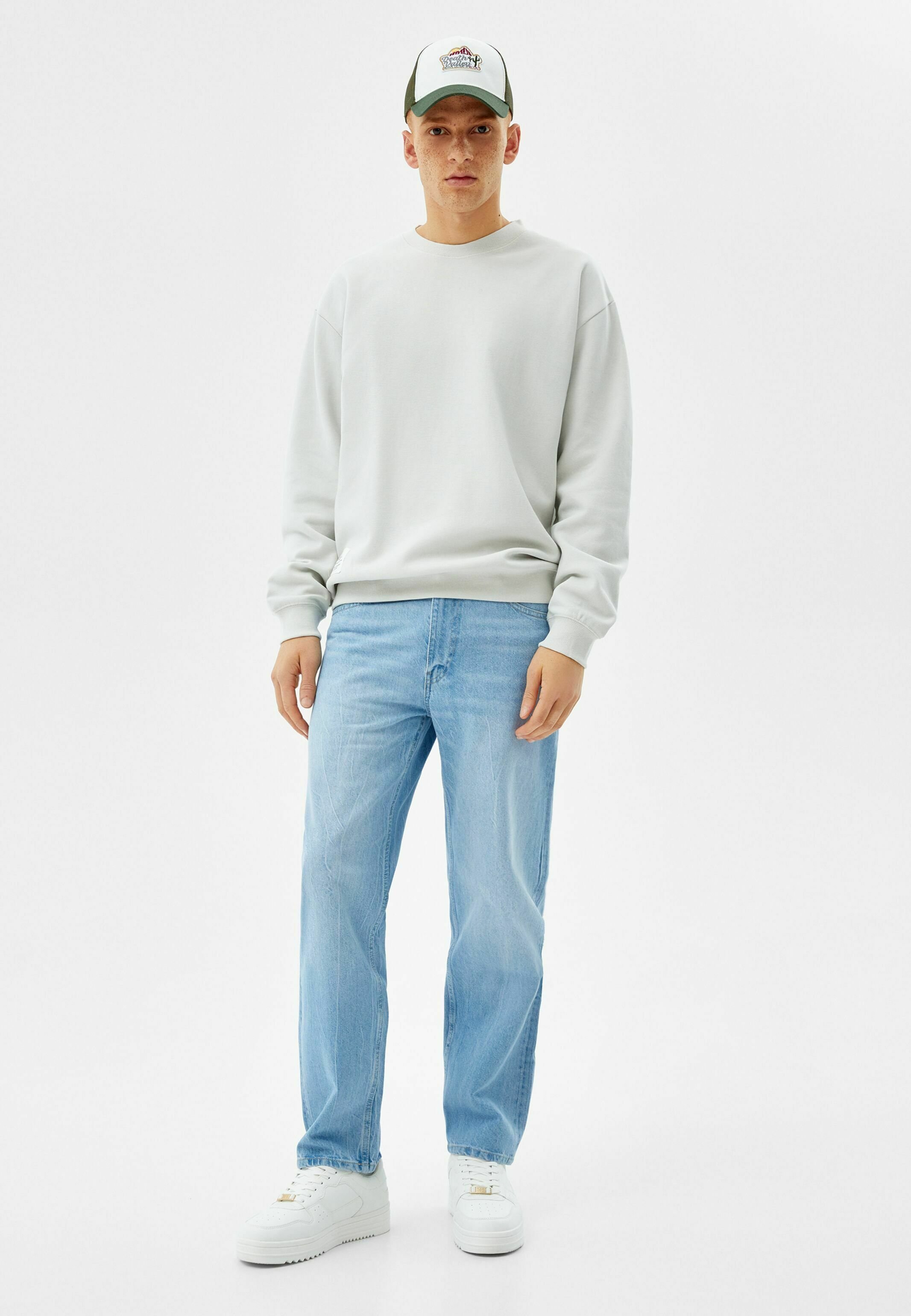 Bershka WIDE - Relaxed fit jeans - light blue denim/light-blue denim -  Zalando.ie