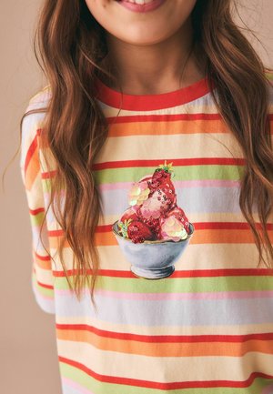 Next, REGULAR FIT - OVERSIZED BOXY SEQUIN GRAPHIC T-SHIRT  . - Print T-shirt - stripe ice cream