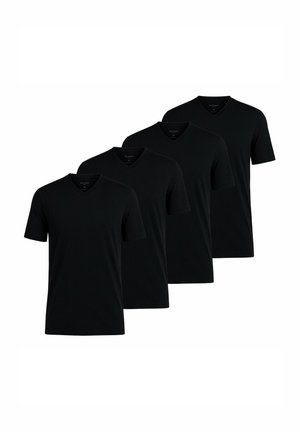 V-NECK 4ER PACK BODYWEAR MODERN FIT - Aluspaita - schwarz