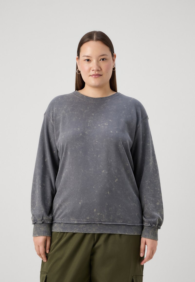 ONLY Carmakoma CARLEONI LIFE O NECK - Športni pulover - thunderstorm washed