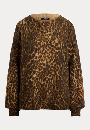 Lauren Ralph Lauren, OCELOT-PRINT CREWNECK SWEATER - Пуловер - camel