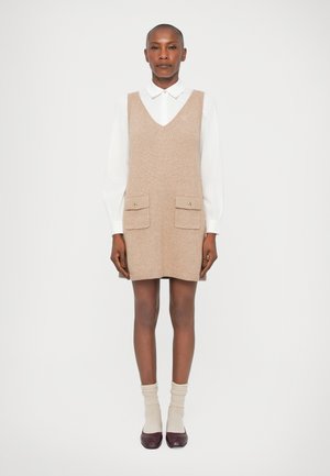 VIVIANNE DRESS - Tričkové šaty - cappucino/white