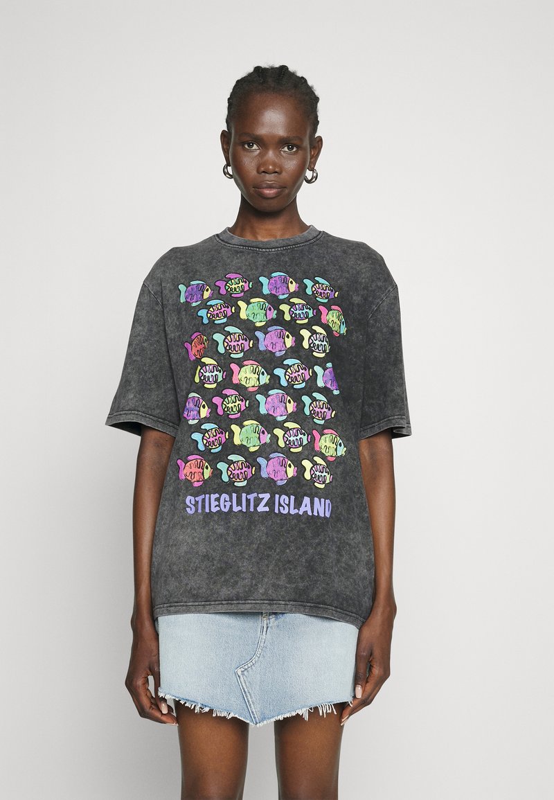 Stieglitz FEA WORN OUT TShirt print black/schwarz Zalando.de