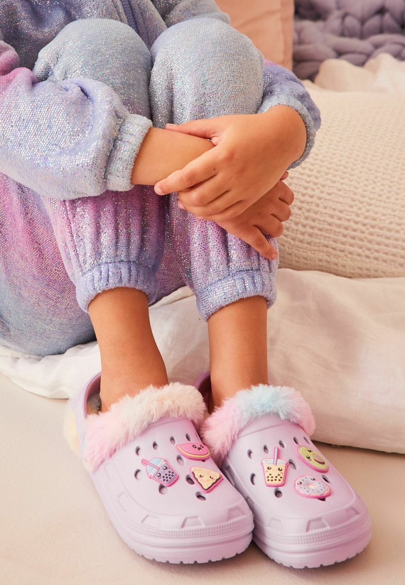 Next STANDARD - Sabots - purple badge faux fur lined
