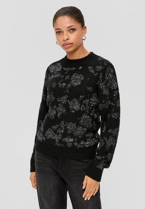 MIT PAILLETTEN - Pullover - schwarz