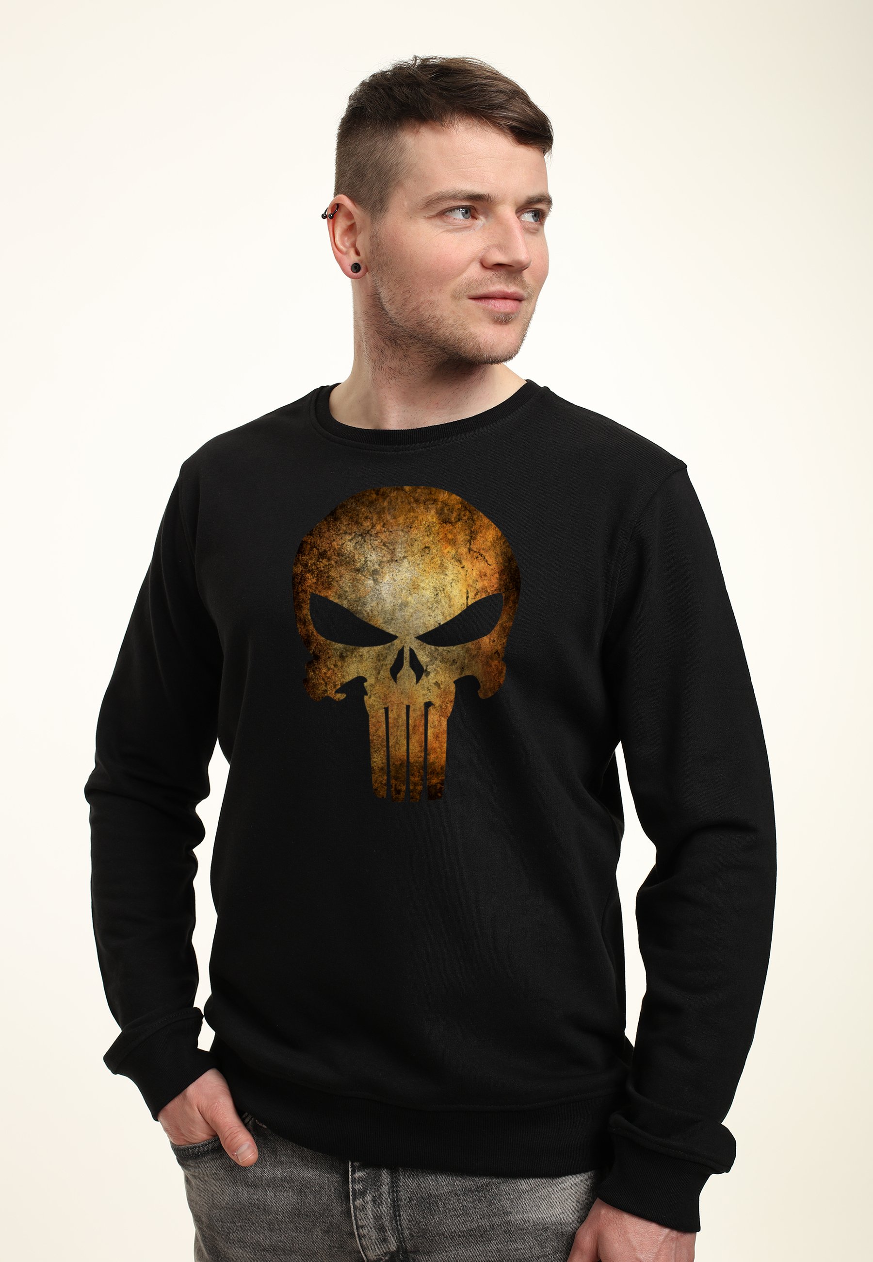 Marvel MARVEL OTHER PUNISHER REAL SKULL - Sweatshirt - black/noir -  ZALANDO.FR