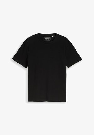 TOM TAILOR DENIM, TOM TAILOR DENIM T-SHIRT T-SHIRT MIT WAFFELSTRUKTUR - Lihtne T-särk - black