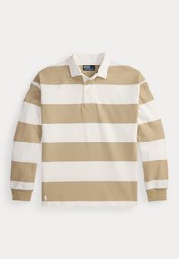 BIG FIT STRIPED JERSEY RUGBY SHIRT - Polo krekls - trophy cream/classic khaki