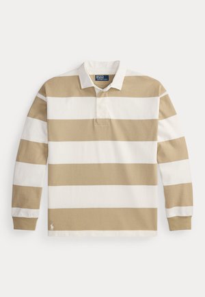 BIG FIT STRIPED JERSEY RUGBY SHIRT - Poloshirt - trophy cream/classic khaki