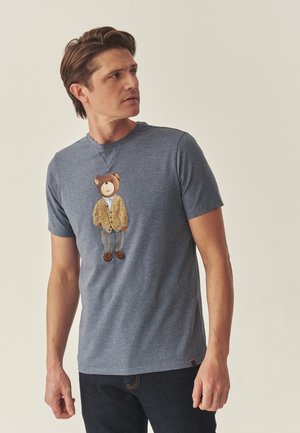 FRANKO - T-shirt med print - blue melange