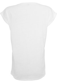 Weißes Kurzarm-T-Shirt aus Baumwolle, mit entspannter Passform und rundem Ausschnitt, das eine glatte, leichte Textur aufweist.