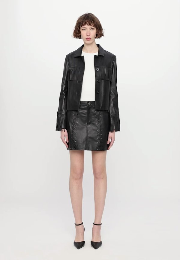 FRINGED JACKET - Leather jacket2