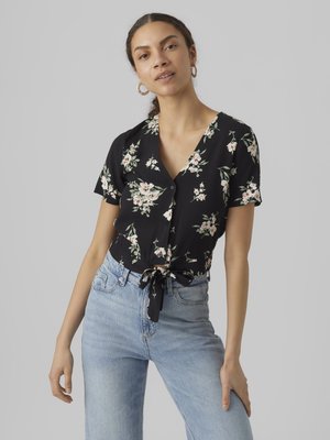 Vero Moda VMEASY SHIRT TIE - Μπλούζα - black/multi-coloured
