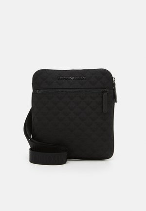 Emporio Armani FLAT MESSENGER BAG UNISEX - Cross body bag - black