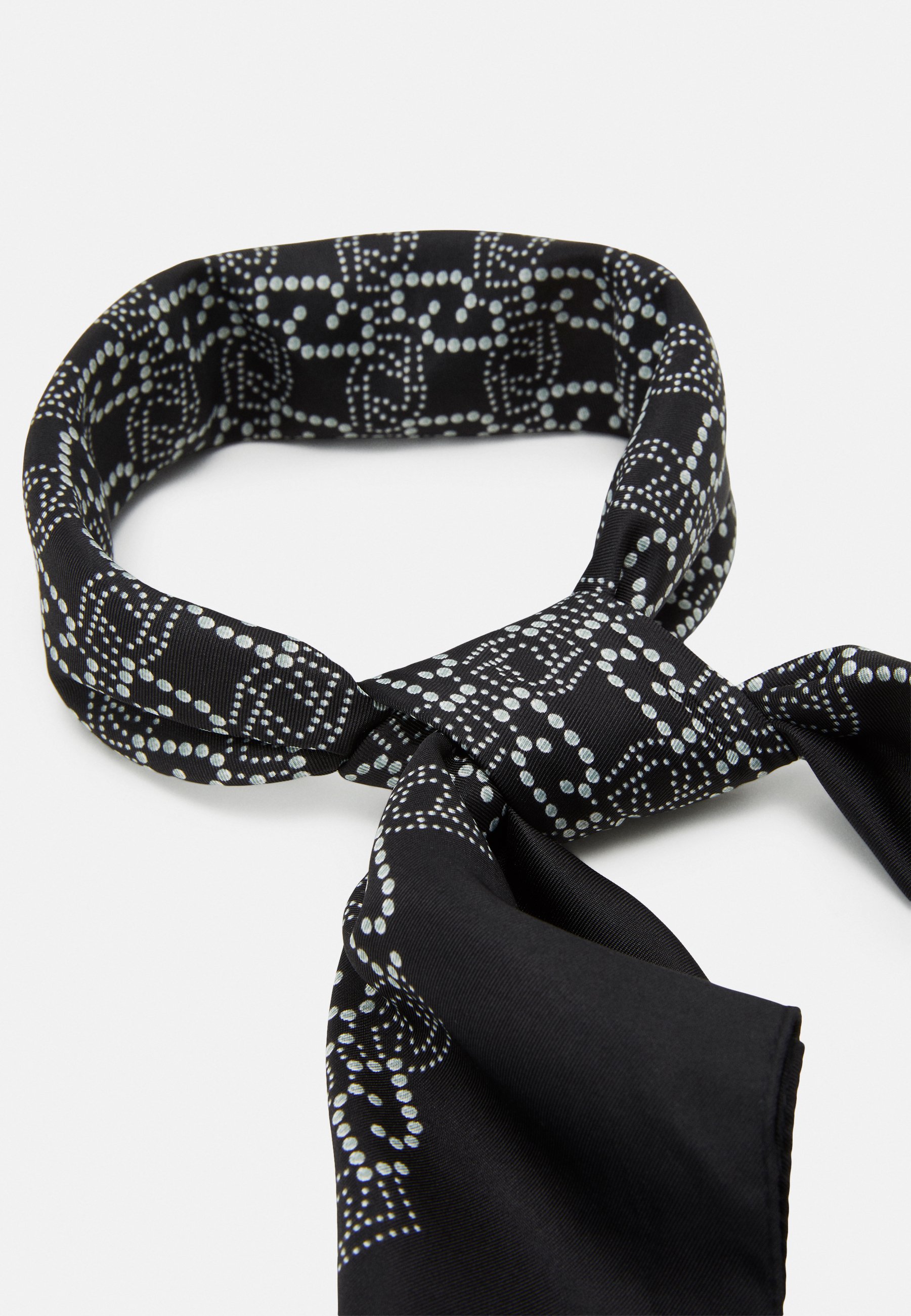 Foulard Liu Jo Nero In Poliestere - Stampa Fantasia, 120x120 Cm, Modello 2A5035T0300 - Foto 9