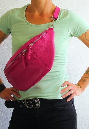 DrachenLeder, Gürteltasche - pink fuchsia