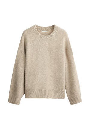 OYSHO, KNIT ROUND-NECK JUMPER - Pullover - mink melange