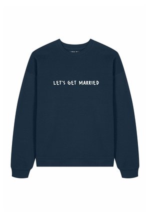 MARRIED EMBROIDERY UNISEX OVERSIZE - Felpa - dark blue