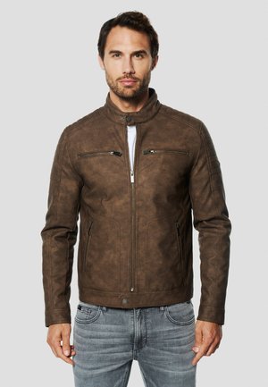 Chaqueta de cuero sintético - marron brown