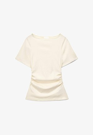 NA-KD, DRAPED T-SHIRT - T-shirt imprimé - offwhite