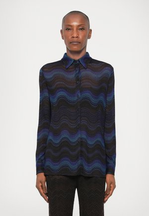 LONG SLEEVE SHIRT - Bluza s gumbima - blue/brown