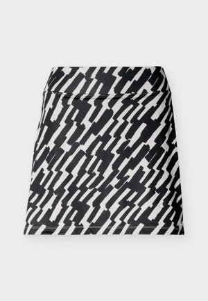 Μαύρη και λευκή σορτς φούστα με γεωμετρικό μοτίβο. Κατασκευασμένη από ελαφρύ ύφασμα με απαλή υφή και ελαστική μέση.