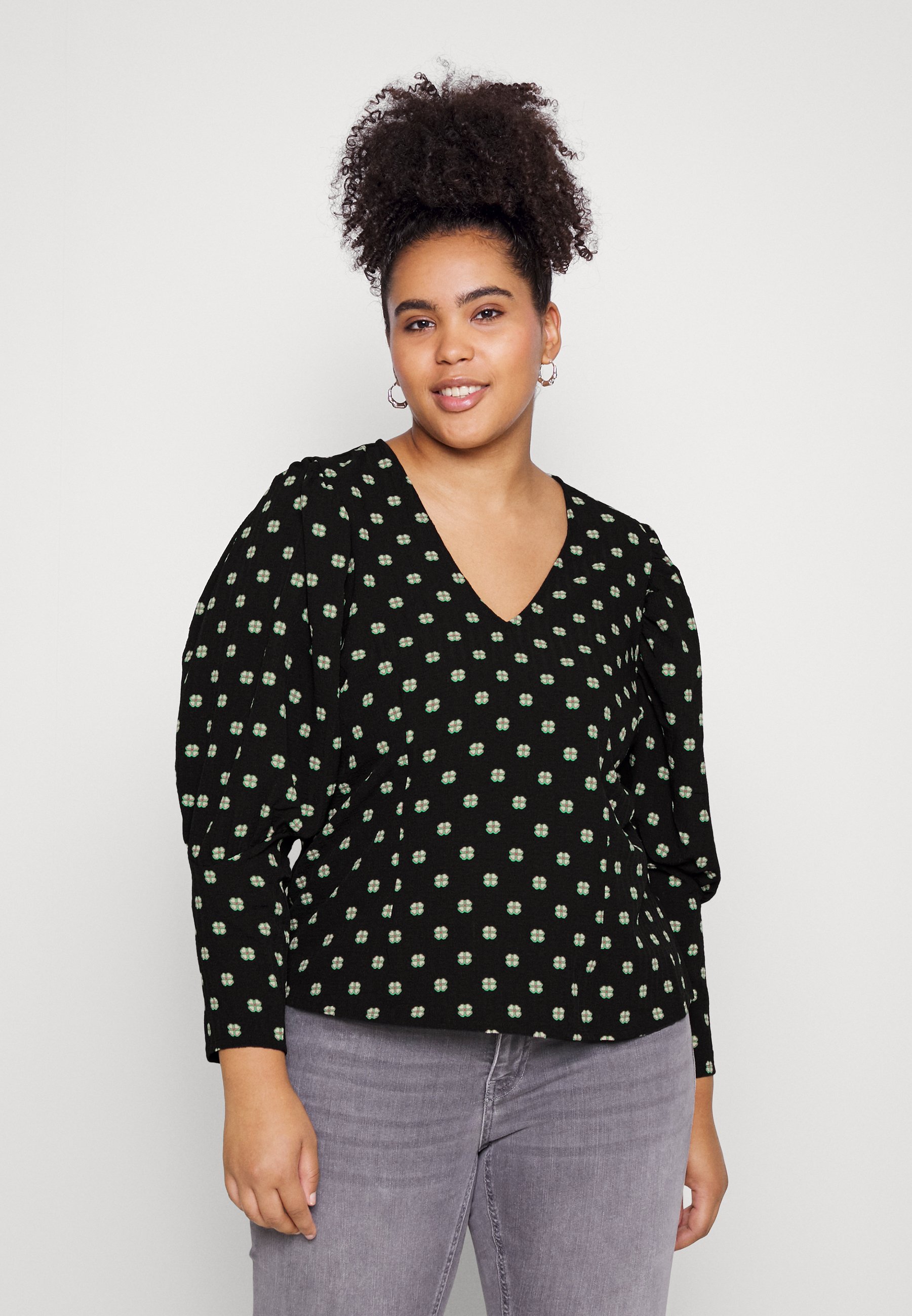 Vmdiana 2/4 v - neck top wvn btq Snow white