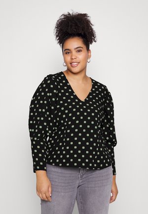 Vero Moda Curve VMGINA TOP WVN CUR - Μπλούζα - black