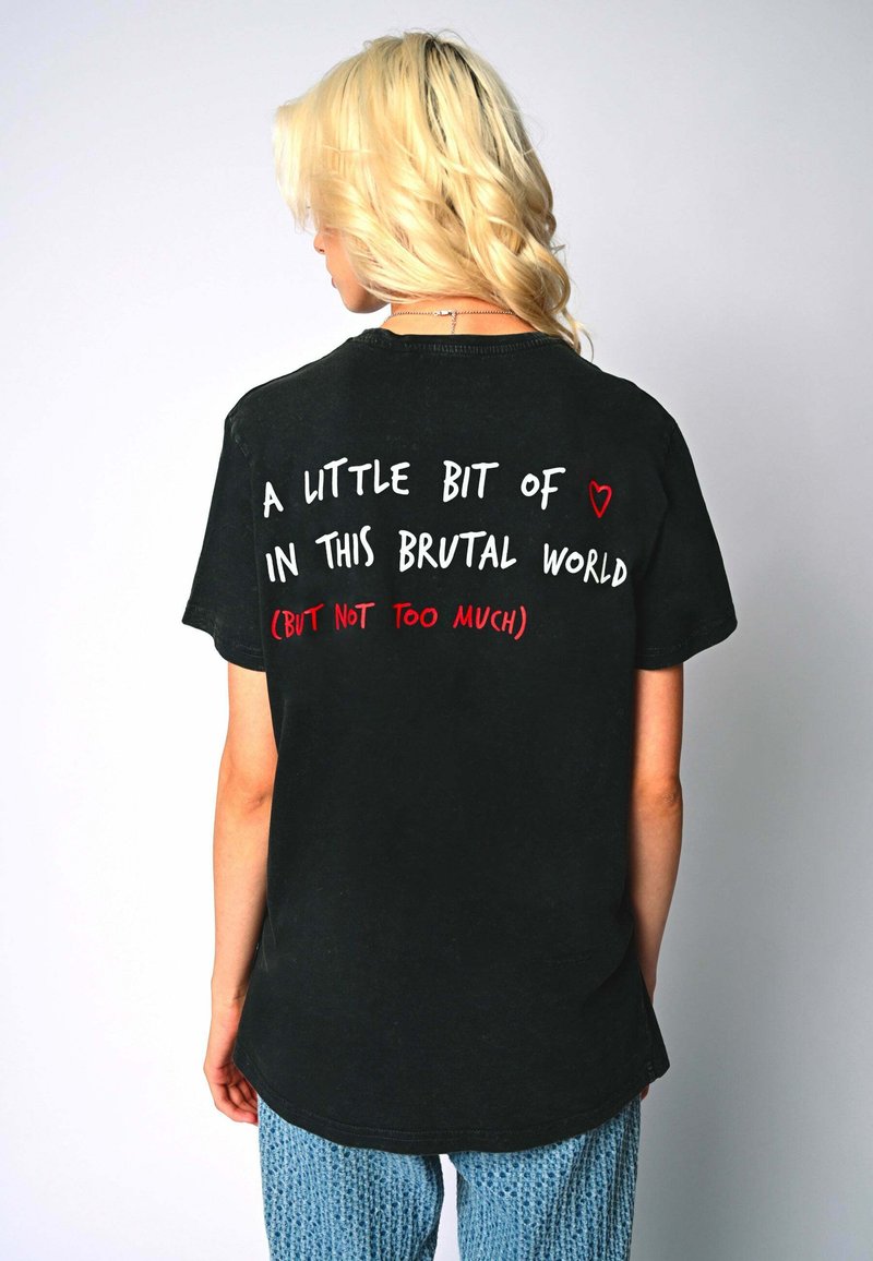 Mira Paris BRUTAL BACK VINTAGE - T-shirt print - black denim