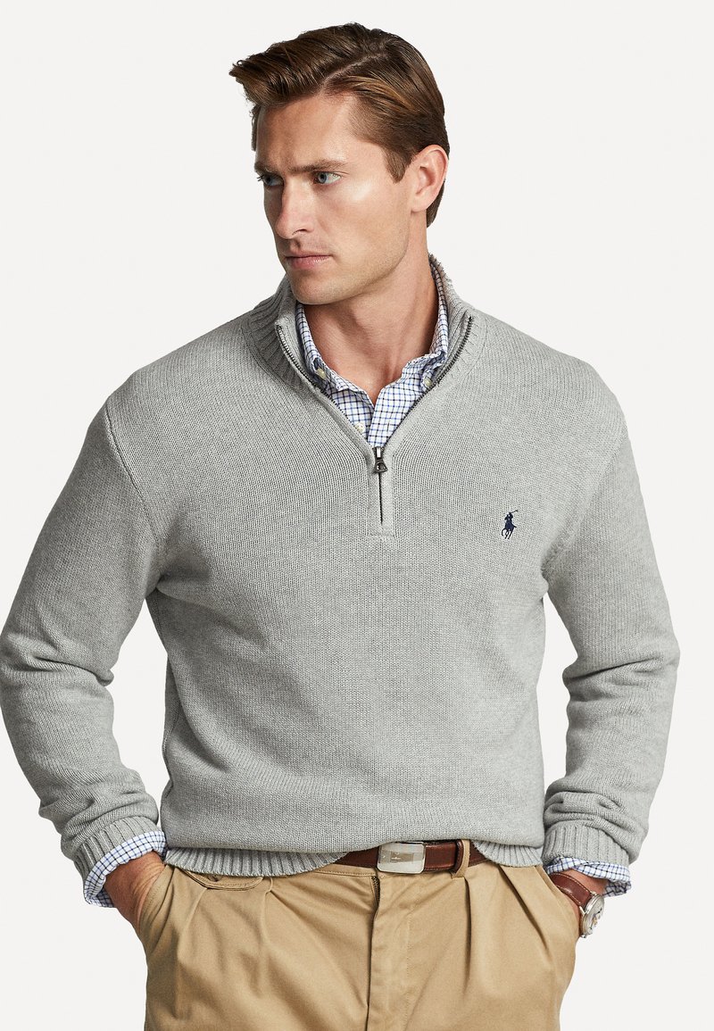 Polo Ralph Lauren COTTON QUARTERZIP JUMPER Strikkegenser andover heather/mørkeblå Zalando.no