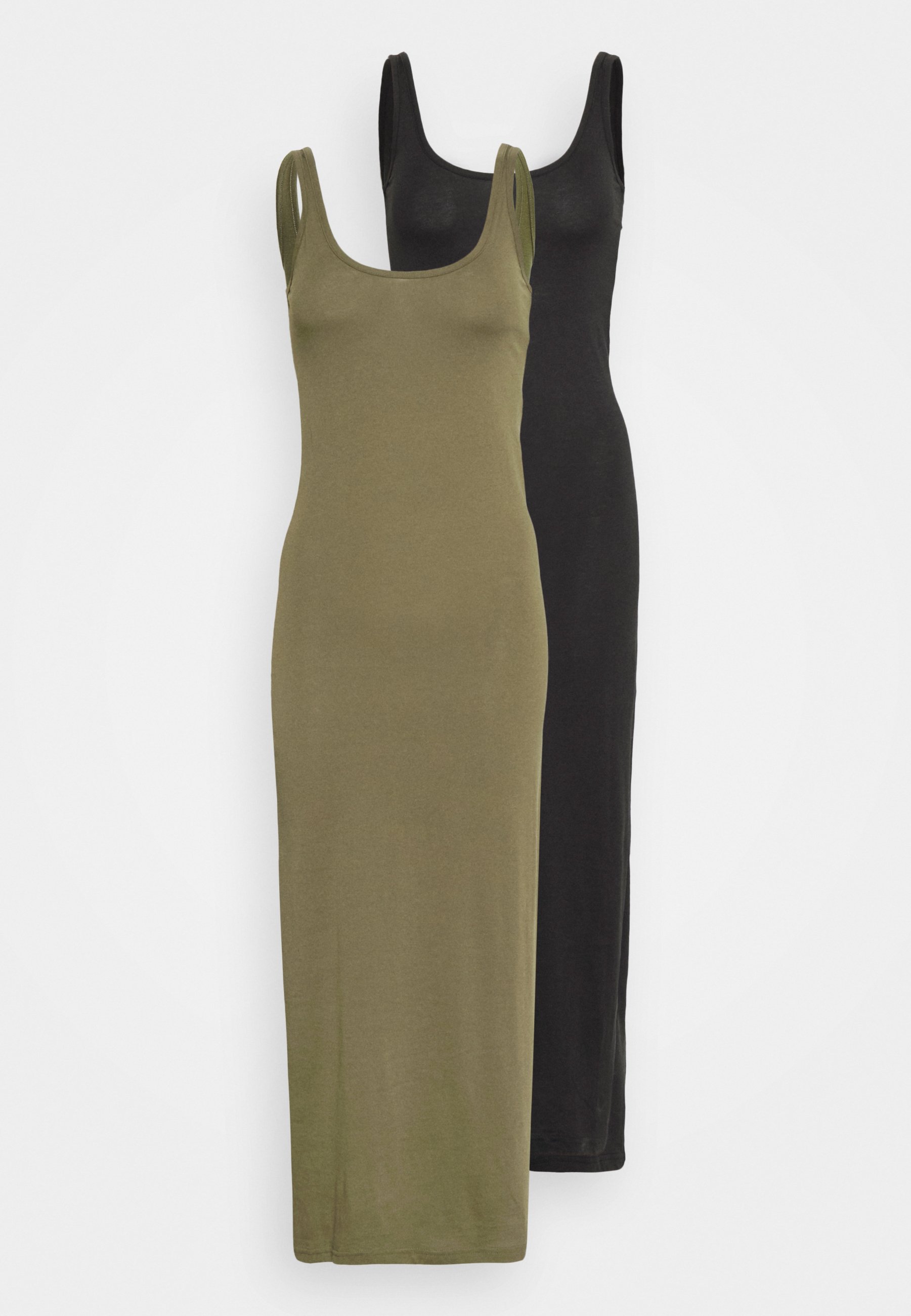 Vero Moda Petite VMNANNA DRESS 2 PACK - Vestito lungo - ivy  green/black/nero - Zalando