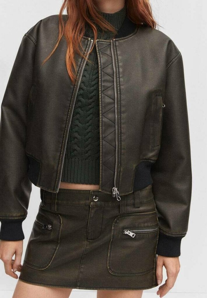 Mango Giacca in similpelle - brown