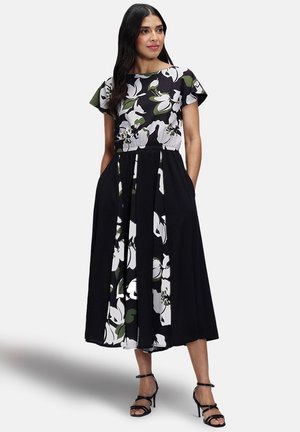 PLEATED MIDI  - Day dress - black green white