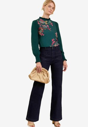 Love & Roses RUFFLE NECK - REGULAR FIT - Svetrík - green
