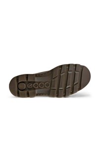 Brown rubber sole with a textured tread pattern and raised sections. Features "ECCO" branding and size indication of 43.