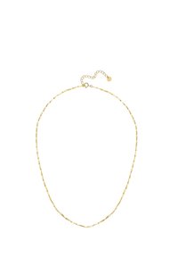 Zelta toni kaklarota ar garenām, tekstūrētām saitēm un regulējamu ķēdes aizdari. Plūstošs dizains ar pulētu apdari un smalku spīdumu.
