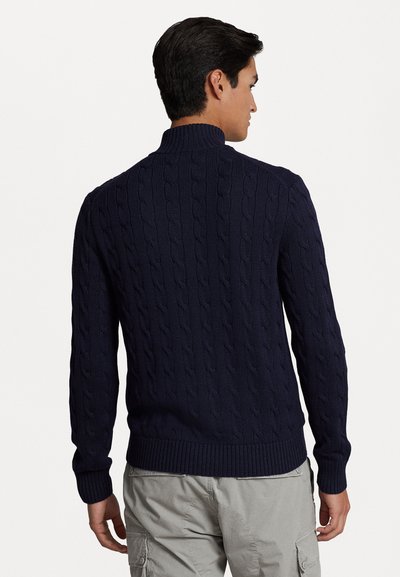 Polo Ralph Lauren CABLE-KNIT COTTON FULL-ZIP JUMPER - Kardigán - hunter navy