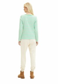 TOM TAILOR DENIM Camiseta de manga larga - white green stripe