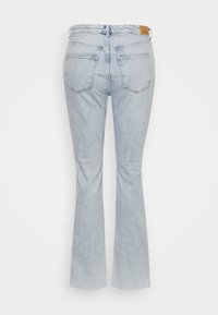 Gina Tricot HIGH WAIST SLIT - Calças de ganga de perna direita - light blue