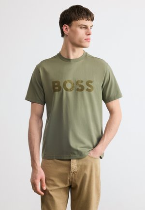 ICONIC LOGO - T-shirt con stampa - khaki seven