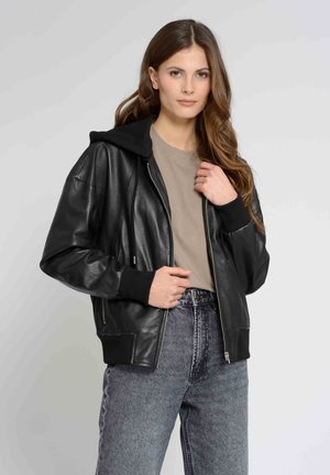 Lederjacke - black