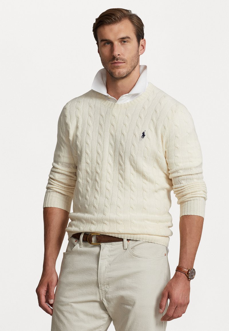 Polo Ralph Lauren Big & Tall - CABLE KNIT WOOL CASHMERE JUMPER - Strickpullover - andover cream, Vergrößern