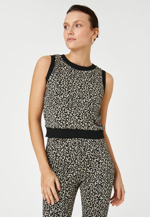 LEOPARD CROP  - Top - black