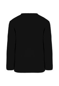 Langærmet skjorte i ensfarvet sort. Har en rund halsudskæring og lige snit. Lavet af et glat, ikke-struktureret stof. Ingen synlige design eller accenter.