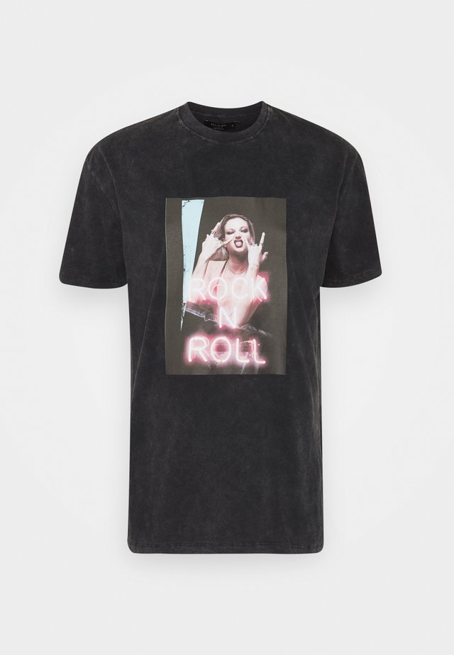 ROCK N ROLL BABE TEE - Printtipaita - black stone wash