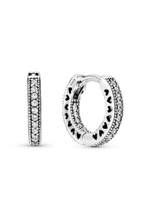 PAVÉ HEART - Ohrringe - silver coloured