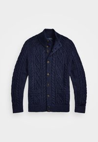 ARAN-KNIT COTTON CARDIGAN - Cardigan - navy combo