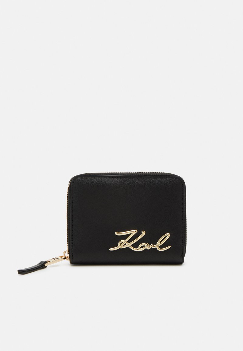 KARL LAGERFELD MEDIUM SIGNATURE ZIP - Portafoglio - black/gold-coloured