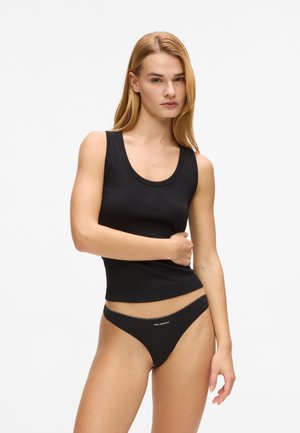 KARL LAGERFELD, IKON GLITTER THONGS (PACK OF 3) - Perizoma - black